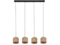 Pendelleuchte SMILLA 4-flammig aus Jute Natur im Boho Stil, Breite 115cm