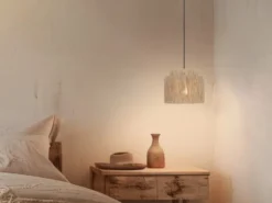 Pendelleuchte SMILLA 1-flammig aus Jute Natur im Boho Stil, Ø 31cm