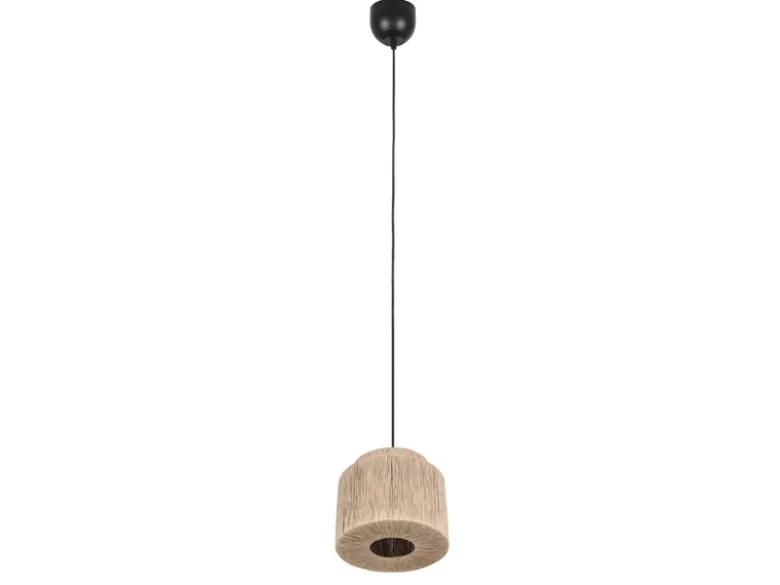 Pendelleuchte SMILLA 1-flammig aus Jute Natur im Boho Stil, Ø 31cm