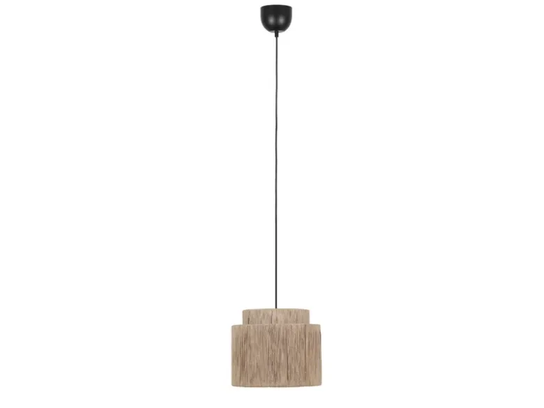 Pendelleuchte SMILLA 1-flammig aus Jute Natur im Boho Stil, Ø 31cm