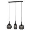Pendelleuchte SORAYA 3-flammig mit Drahtgeflecht Schwarz, Breite 86cm