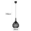 Pendelleuchte SORAYA mit Drahtgeflecht Lampenschirm Schwarz, Ø 26cm
