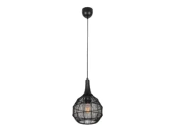 Pendelleuchte SORAYA mit Drahtgeflecht Lampenschirm Schwarz, Ø 26cm