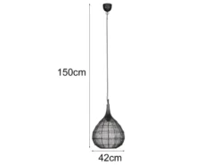 Pendelleuchte SORAYA mit Drahtgeflecht Lampenschirm Schwarz, Ø 42cm