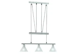 Pendelleuchte STAMINA mit Glas 3-flammig höhenverstellbar, Breite 66cm
