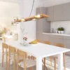 Pendelleuchte TAILOR 4 flammig Holzbrett naturbelassen, Breite 115cm