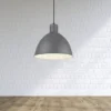 Pendelleuchte TELME Industrial Style mit Metallschirm in Betonoptik, Ø 30cm
