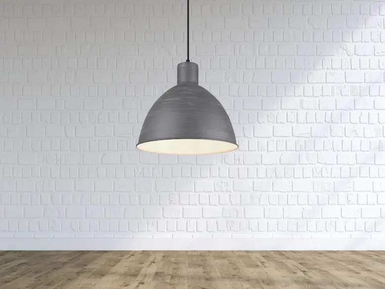 Pendelleuchte TELME Industrial Style mit Metallschirm in Betonoptik, Ø 30cm