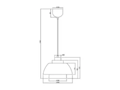 Pendelleuchte TILOS skandinavisch mit Metall- & Glasschirm Anthrazit Weiß Ø 30cm