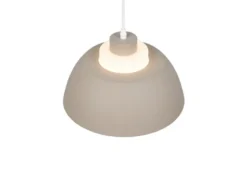 Pendelleuchte TILOS skandinavisch mit Metall- & Glasschirm Beige Weiß Ø 30cm