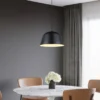 Pendelleuchte TOVA 1-flammig aus Metall höhenverstellbar in Schwarz, Ø 30cm
