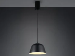 Pendelleuchte TOVA 1-flammig aus Metall höhenverstellbar in Schwarz, Ø 30cm