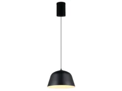 Pendelleuchte TOVA 1-flammig aus Metall höhenverstellbar in Schwarz, Ø 30cm