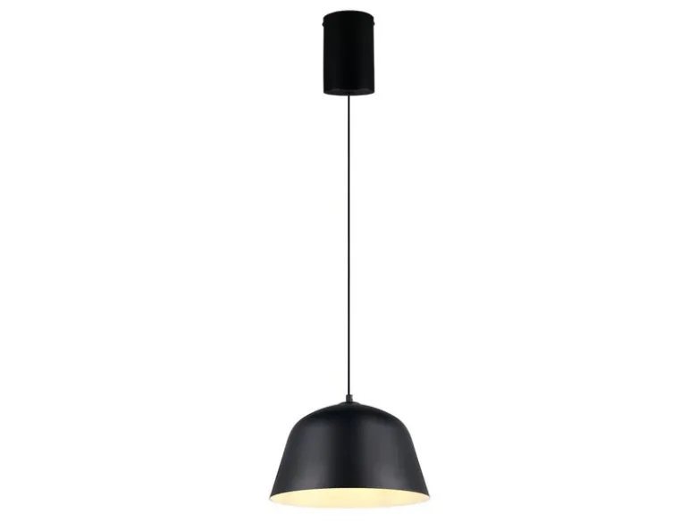 Pendelleuchte TOVA 1-flammig aus Metall höhenverstellbar in Schwarz, Ø 30cm