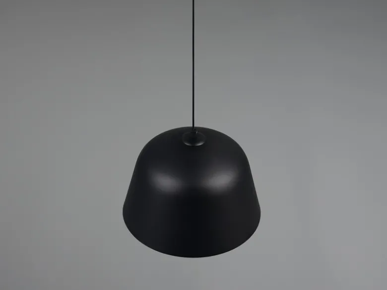 Pendelleuchte TOVA 1-flammig aus Metall höhenverstellbar in Schwarz, Ø 30cm