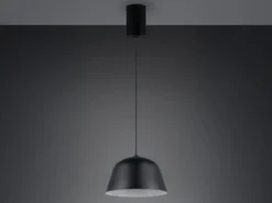Pendelleuchte TOVA 1-flammig aus Metall höhenverstellbar in Schwarz, Ø 30cm