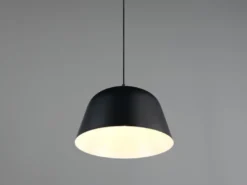 Pendelleuchte TOVA 1-flammig aus Metall höhenverstellbar in Schwarz, Ø 30cm