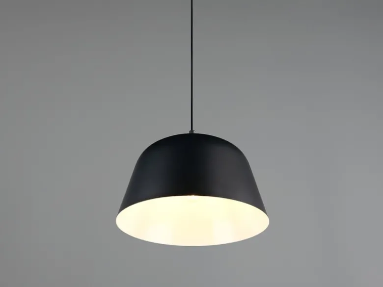 Pendelleuchte TOVA 1-flammig aus Metall höhenverstellbar in Schwarz, Ø 30cm