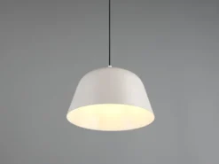 Pendelleuchte TOVA 1-flammig aus Metall höhenverstellbar in Hellgrau, Ø 30cm