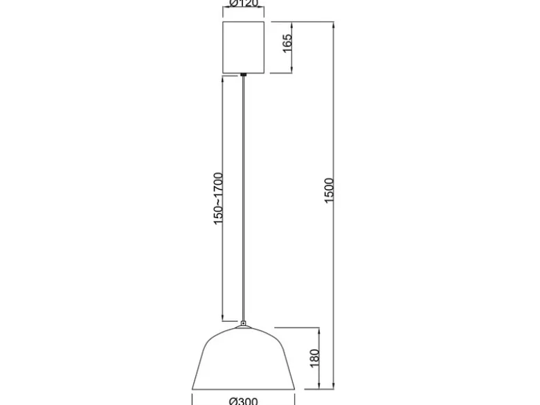 Pendelleuchte TOVA 1-flammig aus Metall höhenverstellbar in Hellgrau, Ø 30cm