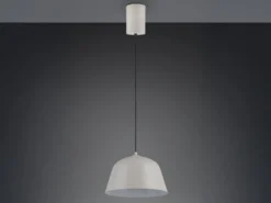 Pendelleuchte TOVA 1-flammig aus Metall höhenverstellbar in Hellgrau, Ø 30cm