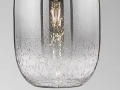 Pendelleuchte TRACE einflammig Lampenschirm Rauchglas Schwarz, Ø 20cm