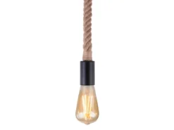 Pendelleuchte ULLEU 1-flammig mit Hanfseil, Abhängung 160cm