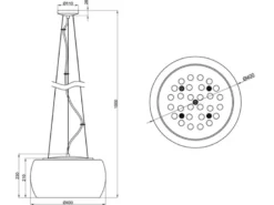 Pendelleuchte VAPORE mit Glas Chrom in Rauchglas Optik & Kristallbehang Ø 40cm
