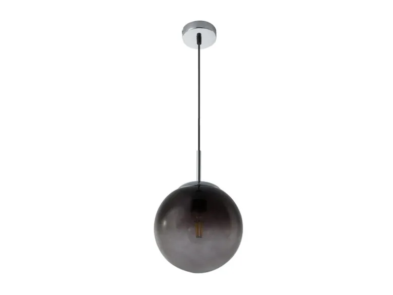 Pendelleuchte VARUS 1-flammig mit Glaskugel aus Rauchglas, Ø 20cm