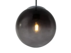 Pendelleuchte VARUS 1-flammig mit Glaskugel aus Rauchglas, Ø 20cm