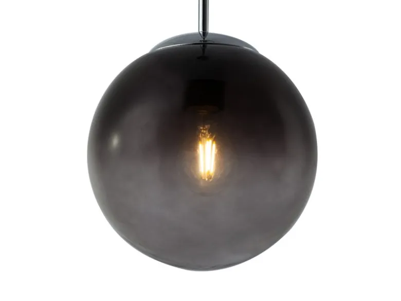 Pendelleuchte VARUS 1-flammig mit Glaskugel aus Rauchglas, Ø 20cm