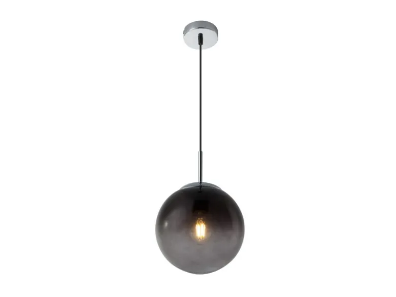 Pendelleuchte VARUS 1-flammig mit Glaskugel aus Rauchglas, Ø 20cm