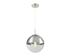 Pendelleuchte VARUS 1-flammig Glaskugel Design in Chrom & Klarglas, Ø 25cm
