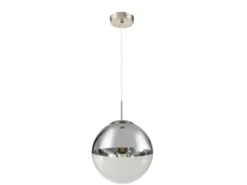 Pendelleuchte VARUS 1-flammig Glaskugel Design in Chrom & Klarglas, Ø 25cm