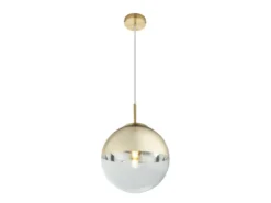 Pendelleuchte VARUS 1-flammig Glaskugel Design in Gold & Klarglas, Ø 25cm
