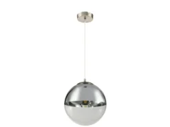 Pendelleuchte VARUS 1-flammig Glaskugel Design in Chrom & Klarglas, Ø 30cm