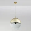 Pendelleuchte VARUS 1-flammig Glaskugel Design in Gold & Klarglas, Ø 33cm