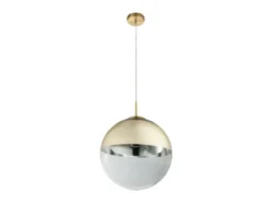 Pendelleuchte VARUS 1-flammig Glaskugel Design in Gold & Klarglas, Ø 33cm