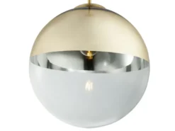 Pendelleuchte VARUS 1-flammig Glaskugel Design in Gold & Klarglas, Ø 33cm