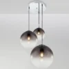 Pendelleuchte VARUS 3-flammig mit Glaskugeln aus Rauchglas, Ø 51cm
