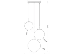 Pendelleuchte VARUS 3-flammig mit Glaskugeln aus Rauchglas, Ø 51cm