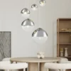 Pendelleuchte VARUS 5-flammig Glaskugeln Design in Chrom & Klarglas, Ø 65cm