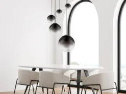 Pendelleuchte VARUS 5-flammig mit Glaskugeln aus Rauchglas, Ø 65cm