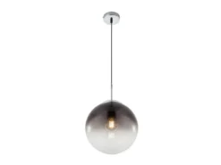 Pendelleuchte VARUS 1-flammig mit Glaskugel aus Rauchglas, Ø 30cm