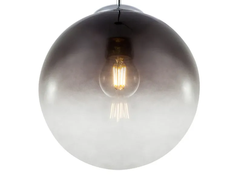Pendelleuchte VARUS 1-flammig mit Glaskugel aus Rauchglas, Ø 30cm