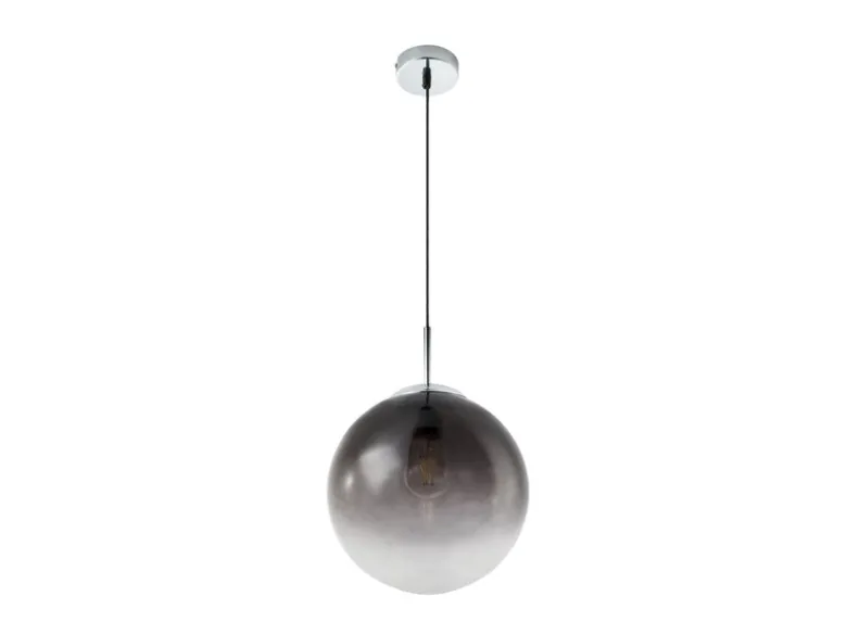 Pendelleuchte VARUS 1-flammig mit Glaskugel aus Rauchglas, Ø 30cm