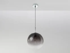Pendelleuchte VARUS 1-flammig mit Glaskugel aus Rauchglas, Ø 25cm