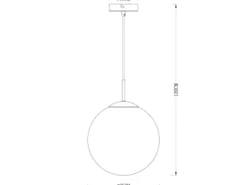 Pendelleuchte VARUS 1-flammig mit Glaskugel aus Rauchglas, Ø 25cm