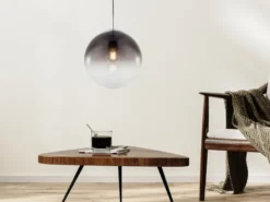 Pendelleuchte VARUS 1-flammig mit Glaskugel aus Rauchglas, Ø 25cm