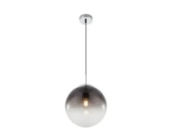 Pendelleuchte VARUS 1-flammig mit Glaskugel aus Rauchglas, Ø 25cm